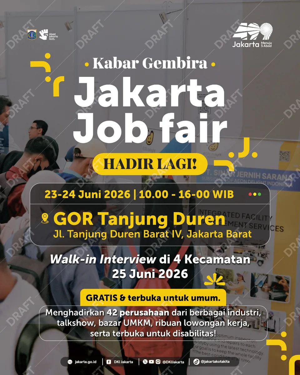 Job Fair Kabupaten Wonogiri 2026 (Suku Dinas TKTE Wilayah Kabupaten Wonogiri Barat) : 23-24 Juni 2026